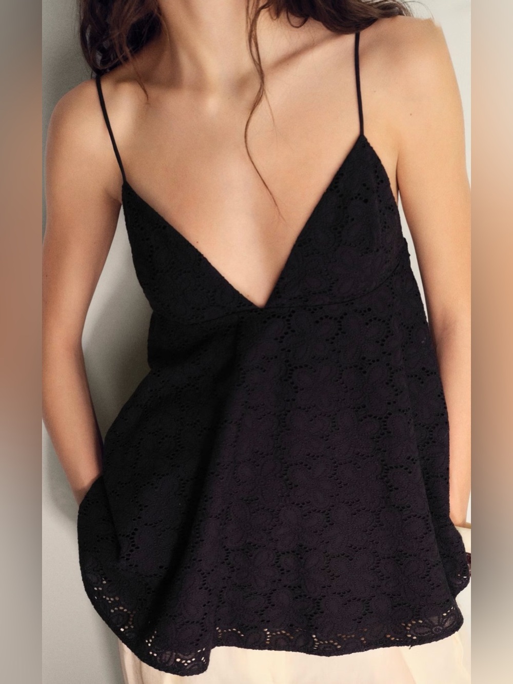 V-NECK EMBROIDERED TOP